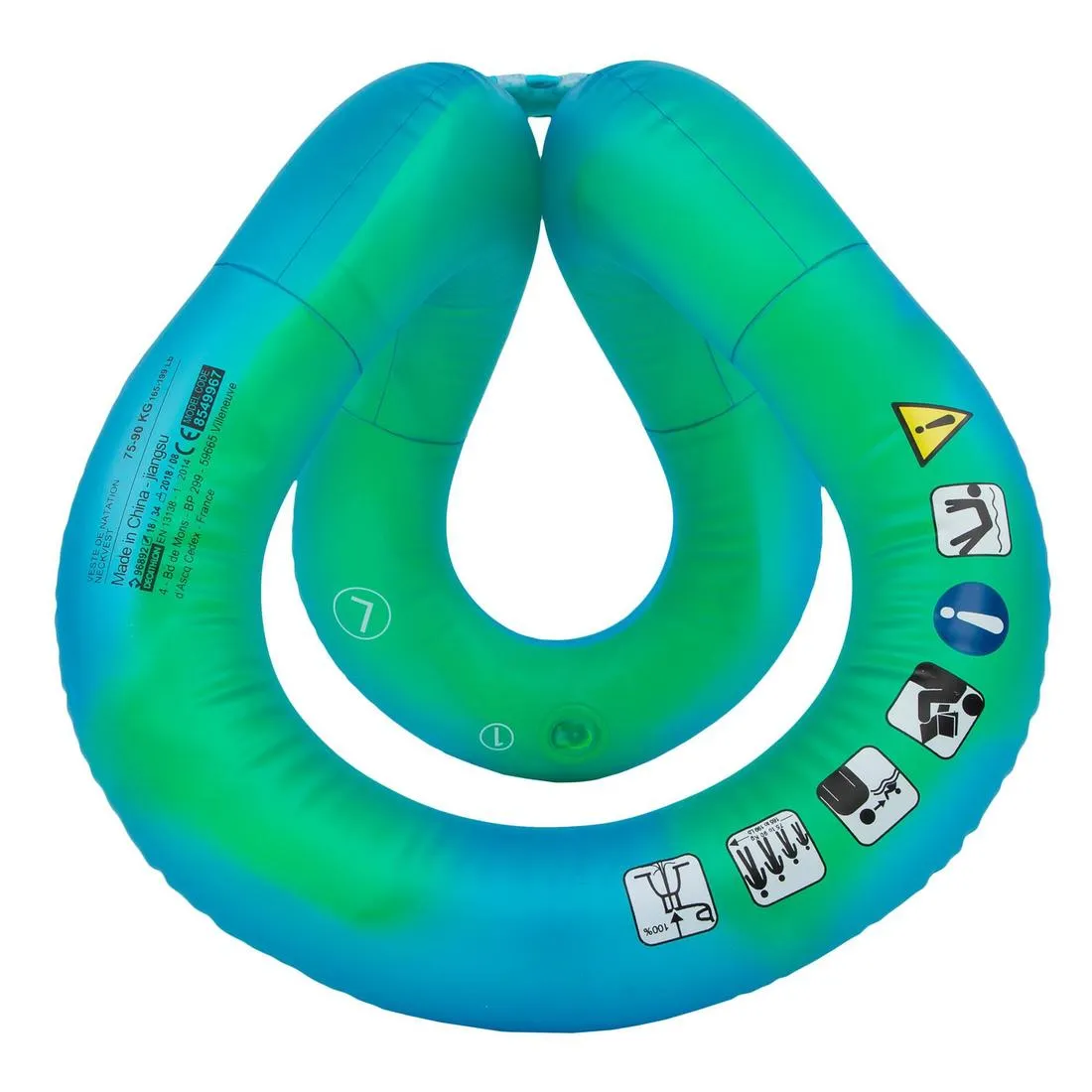 Swimming Inflatable Vest Size L (75-90 kg) - Blue