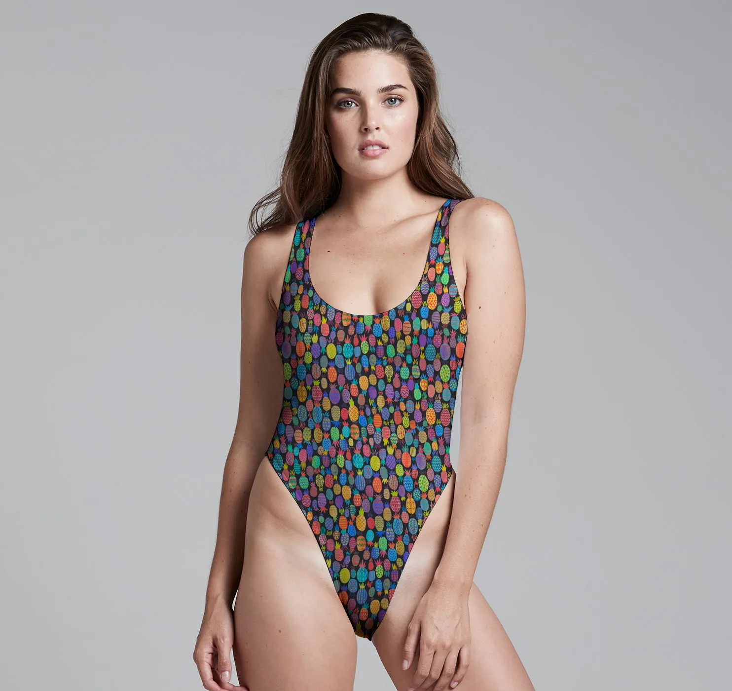 Swimsuit (Hi-Cut), Color Pineapples