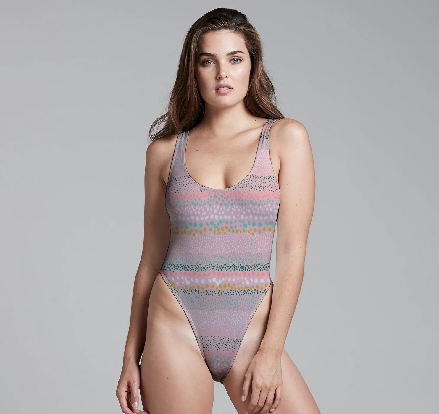 Swimsuit (Hi-Cut), Textured Dots