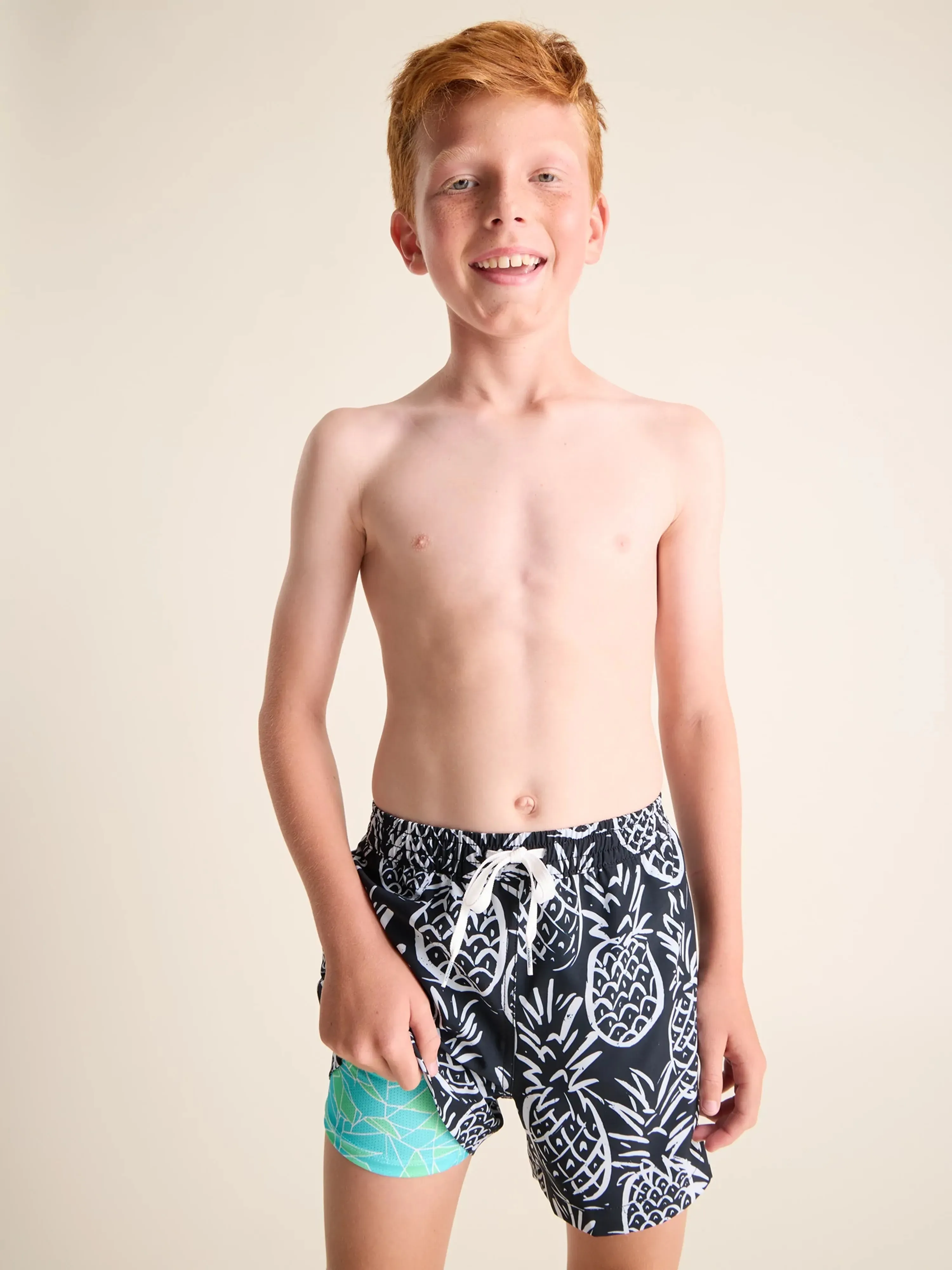 The Midnight Thighnapples (Boys Lined Classic Swim Trunk- Shorter)