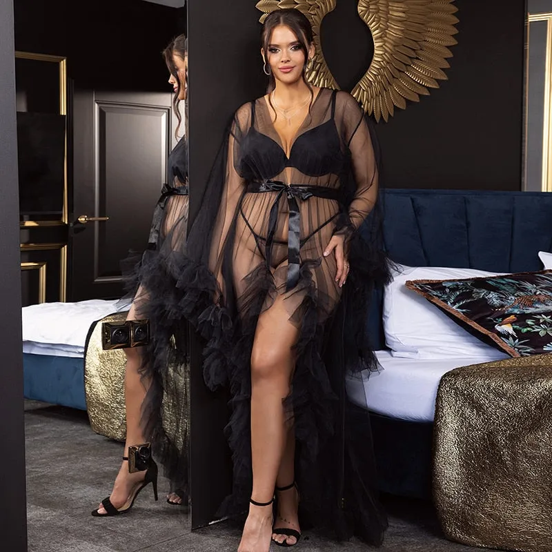 Transparent Plus Size Brides Nightdress