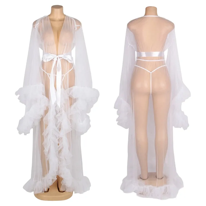 Transparent Plus Size Brides Nightdress