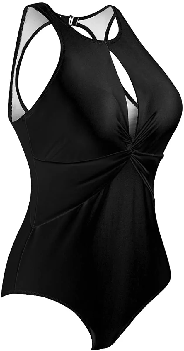 Upopby Women's High Neck Padded One-Piece Swimsuit