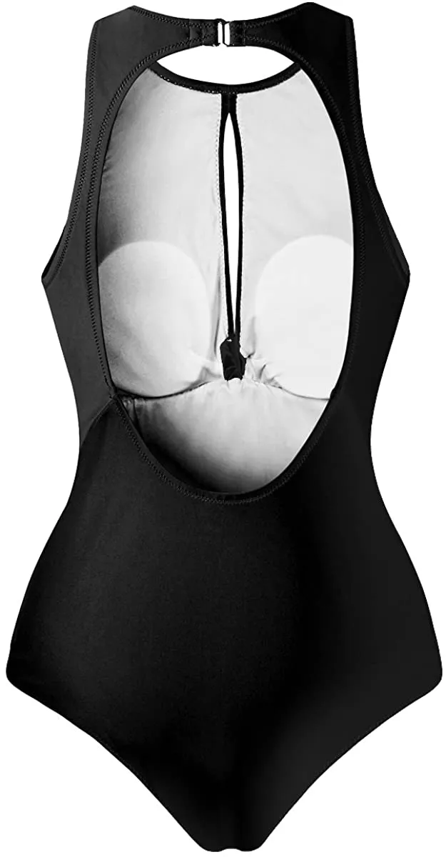 Upopby Women's High Neck Padded One-Piece Swimsuit