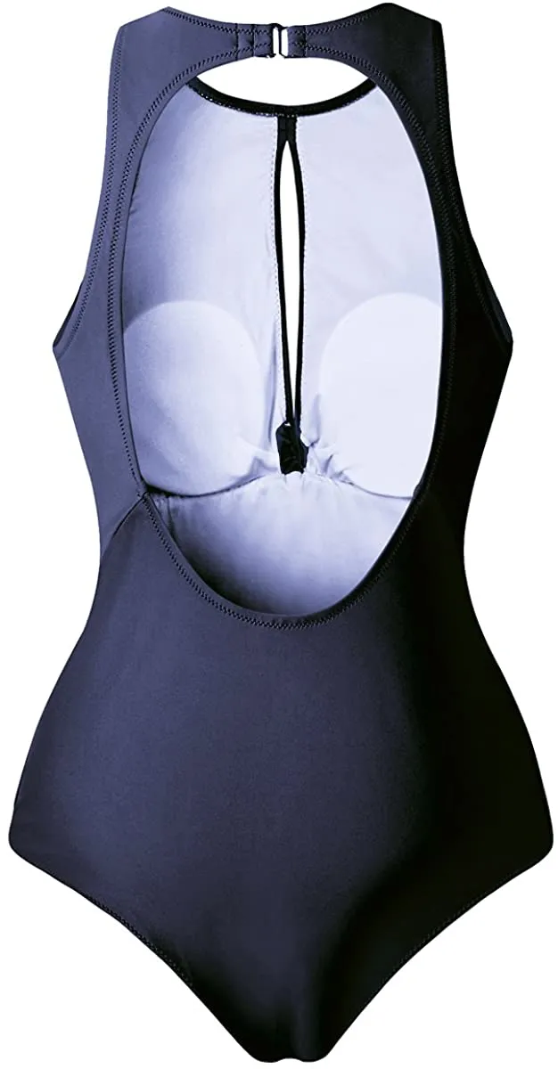 Upopby Women's High Neck Padded One-Piece Swimsuit