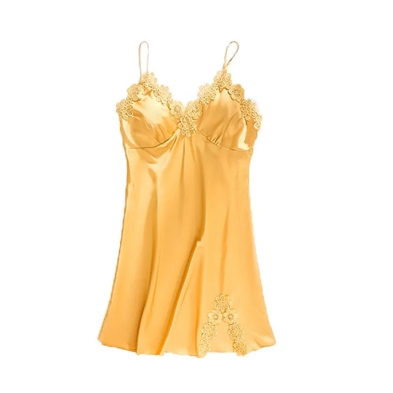 VenusFox Women Dressing Gown 5Piece Sexy Pajamas Set Lace Sling Shorts Summer Robe Sleepwear Lace Silk Satin Pajamas Set for Women
