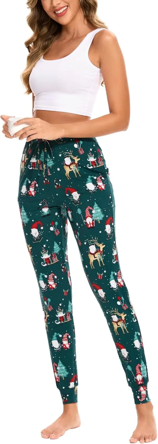 Women's Pajama Pants - Viscose Made from Bamboo, Joggers Pants with Pockets Comfy Lounge Sleep Pants Pj Bottoms