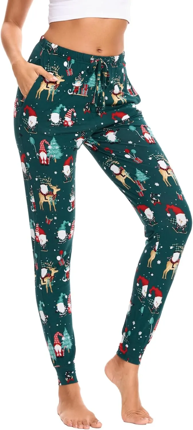 Women's Pajama Pants - Viscose Made from Bamboo, Joggers Pants with Pockets Comfy Lounge Sleep Pants Pj Bottoms
