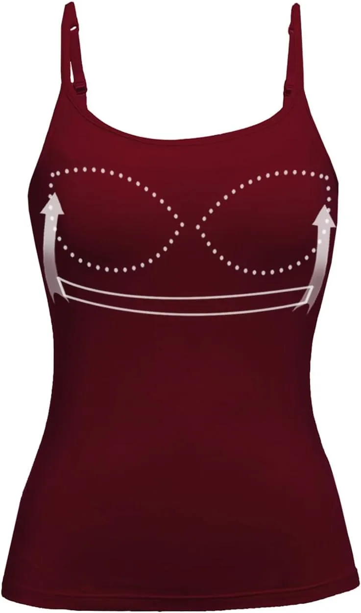 Womens Tank Tops Adjustable Strap Camisole with Built in Padded Bra Vest Sleeveless Layer Top 1/2/3 Packs